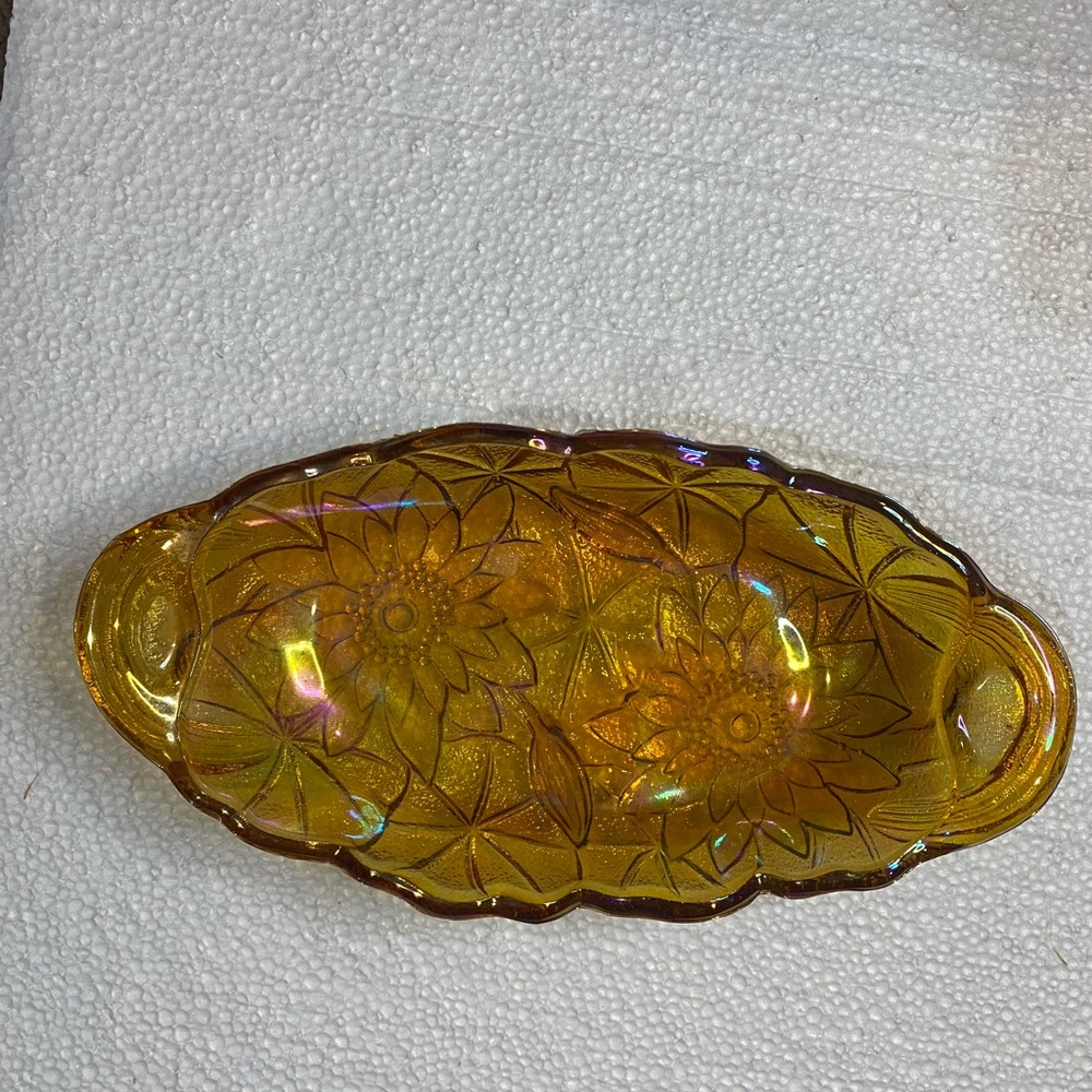 Amber Glass Decorative Tray